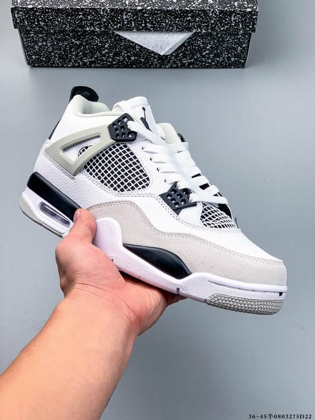 二层真标！Air Jordan 4 Aj4代中帮复古休闲运动文化篮球鞋。秉承轻量化的速度型篮球鞋设计思想完成设计，降低重量的同时提升舒适度，中底延续前作使用了分