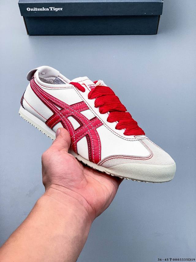 Asics 亚瑟士 Onitsuka Tiger 鬼冢虎 阿斯克斯 皮面原装四联吊牌 中底纸板钢印 日系轻便运动休闲鞋 0803335D19