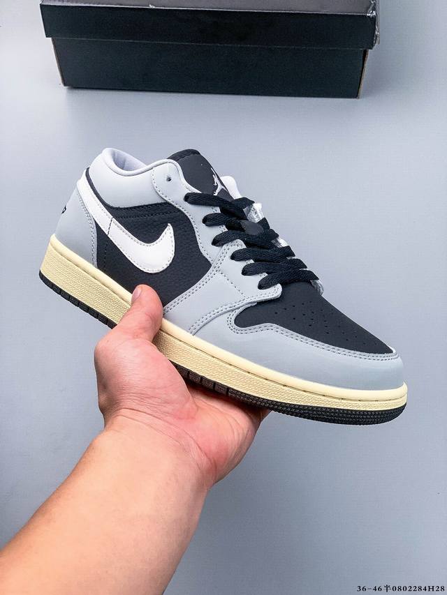 公司级头层！耐克Nike Air Jordan 1 Low Aj1 乔1 低帮潮流运动休闲板鞋。Aj1 低帮拼接 完美版型真头层牛皮# 内置缓震气垫 原鞋开模
