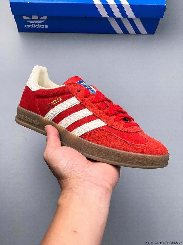 阿迪达斯Adidas Originals Gazelle德训鞋 防滑耐磨 低帮板鞋 男女同款 #独家原版原盒 原底原料 开模打造 #原厂织唛鞋标 高精密准度 #
