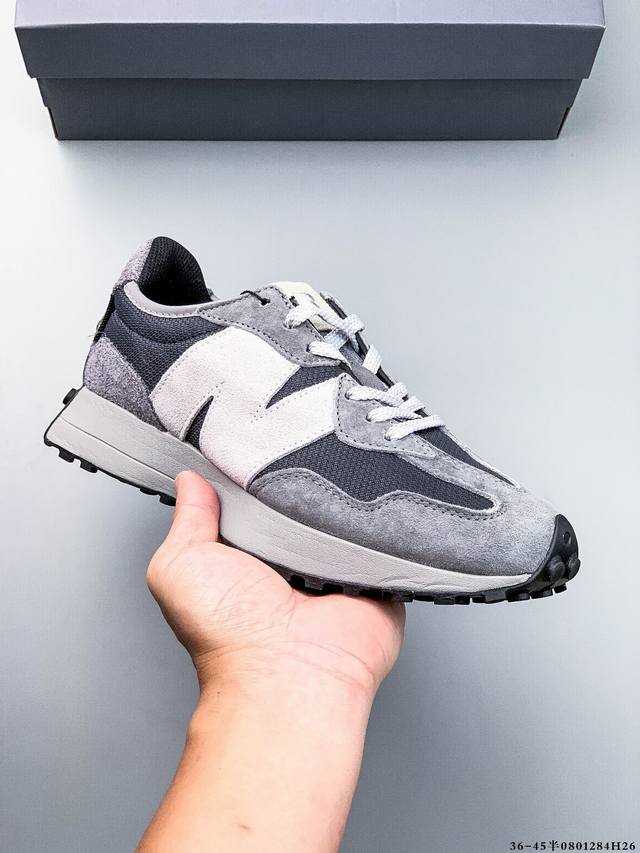 New Balance Ms327系列复古休闲运动慢跑鞋 原鞋打版 细节完美 采用尼龙及猪巴革麂皮物料拼接构成#中底高弹Pu材质及满丁防滑橡胶外底上世纪 70