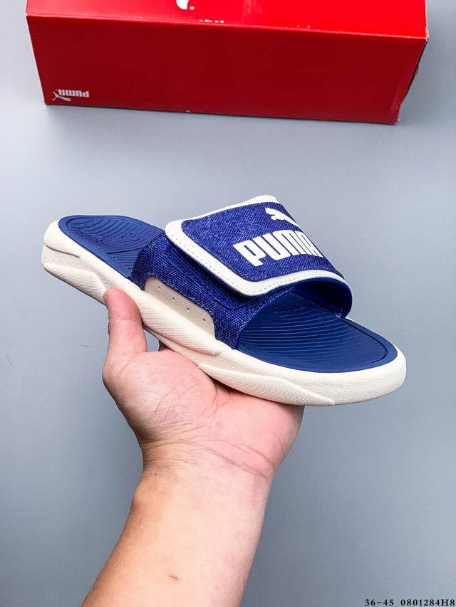 彪马Puma 夏季新款魔术贴软底户外休闲拖鞋 0801284H8