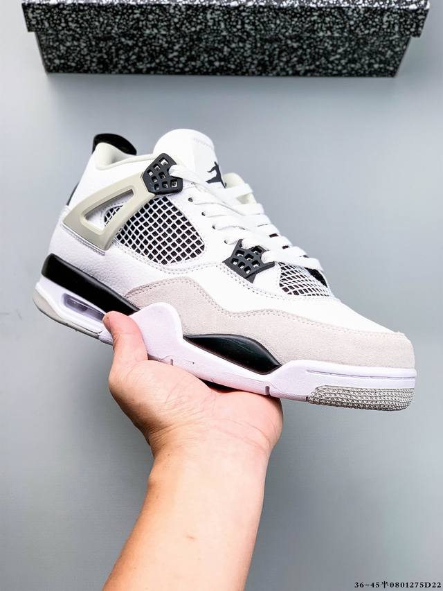 二层真标！Air Jordan 4 Aj4代中帮复古休闲运动文化篮球鞋。秉承轻量化的速度型篮球鞋设计思想完成设计，降低重量的同时提升舒适度，中底延续前作使用了分