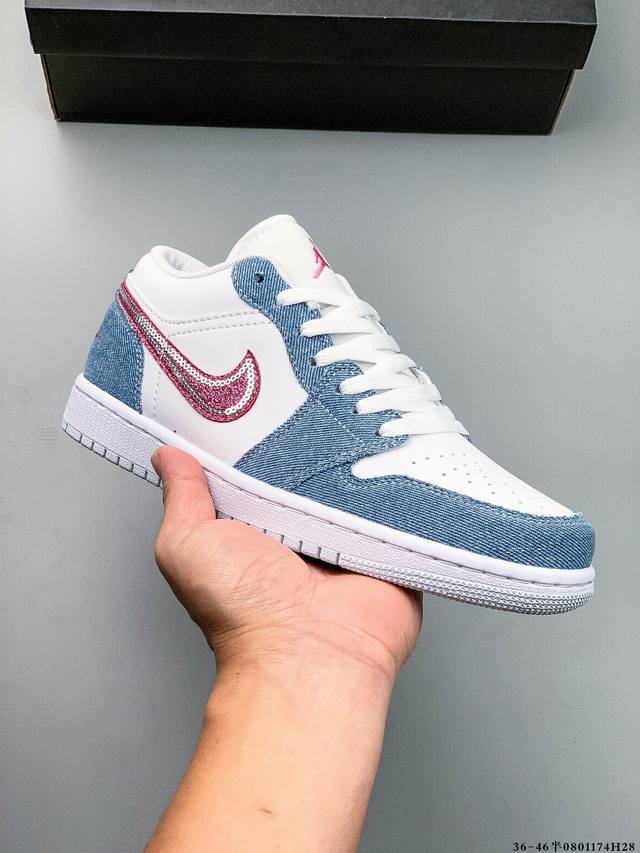 公司级头层！耐克Nike Air Jordan 1 Low Aj1 乔1 低帮潮流运动休闲板鞋。Aj1 低帮拼接 完美版型真头层牛皮# 内置缓震气垫 原鞋开模