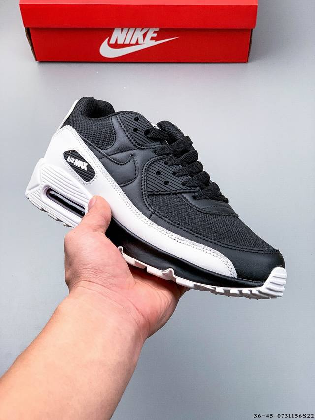 耐克 Wmns Nike Air Max 90 Oreo 半掌气垫全皮复古运动休闲慢跑鞋 0731156S22