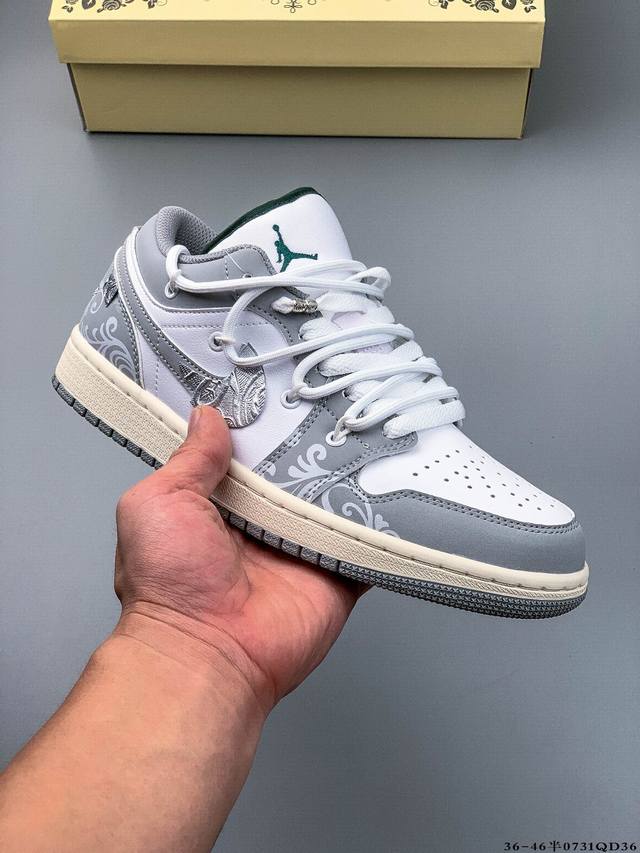 公司级头层！耐克Nike Air Jordan 1 Low Aj1乔1 低帮潮流缓运动休闲板鞋。Aj1 低帮拼接 完美版型真头层牛皮# 内置缓震气垫 原鞋开模