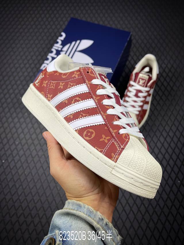 B 公司级Adidas Originals Superstar 阿迪达斯 三叶草 贝壳头’Diy’系列低帮经典百搭休闲运动板鞋 原装头层材料 用料绝不含糊 独家