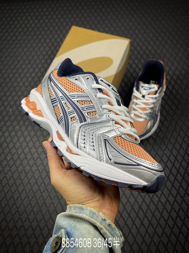 B Asics Gel-Kayano 14 亚瑟士运动休闲透气专业跑鞋 采用工程弹性双层再生针织密度鞋面材质 后跟3D可视Gel缓震乳胶物料 升级Ff Blas