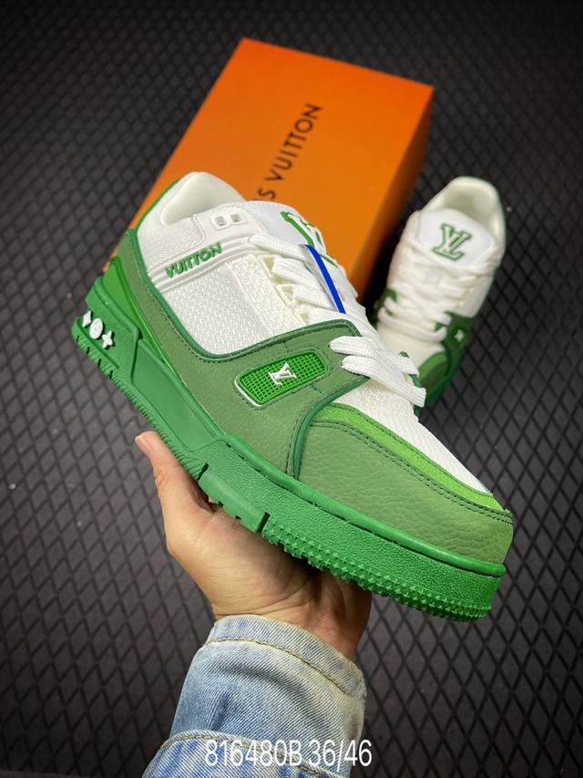 B Lv路易威登Louis Vuitton Trail Sneaker Low 休闲运动文化百搭篮球板鞋 致Tpr光泽鞋底#耐弯折滴塑支持片#鞋垫嵌入超软脚感乳