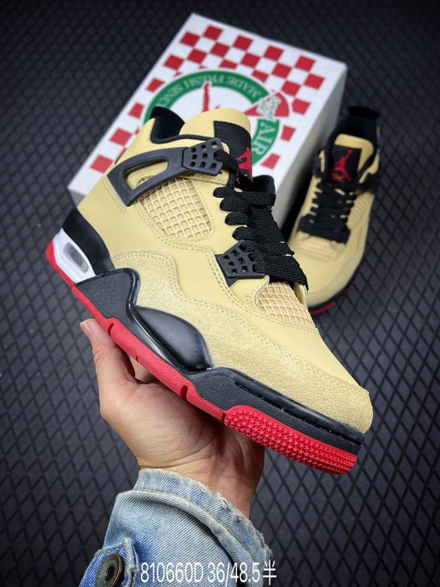 纯原Nike Air Jordan 4 Retro 耐克迈克尔 乔丹Aj4代中帮复古休闲运动文化篮球鞋 原厂材料Tpu超Q弹网格材质 缜密拉帮及中底钢印细节 组