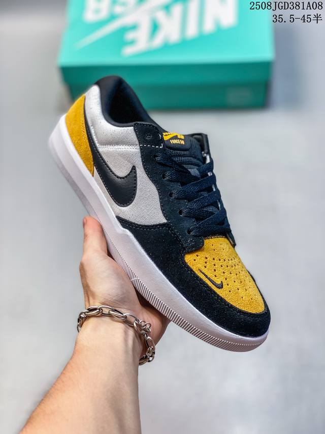 终端供货 Nike Sb Force 58 Fs-黑白黄 硫化杯底 原楦版型 独家私模 融入打孔设计 独家独立真半码 35.5起 帆布和麂皮绒面制成 浓浓复古年