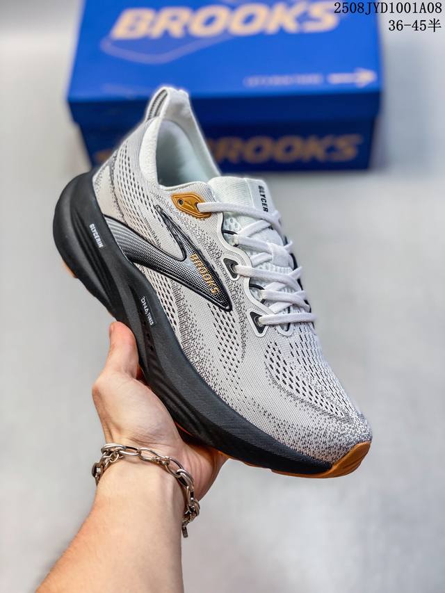 Brooks布鲁克斯 Glycerin Gts 22 超级甘油跑鞋男减震跑步厚底马拉松 该鞋以厚实的中底和高分子注氮技术为特点，提供极致的缓震性能。鞋面柔软厚实