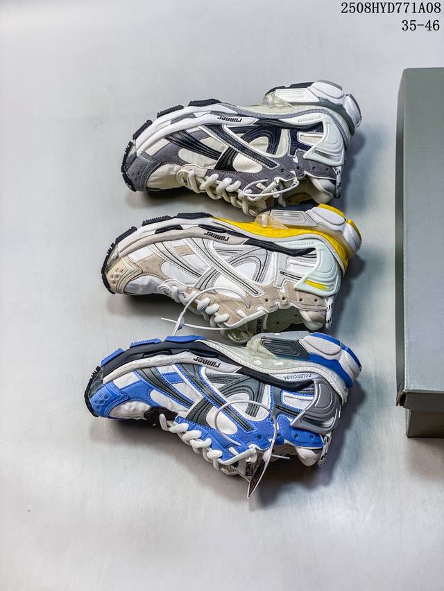 公司级Balenciaga巴黎世家 Runner 皮革 百搭简约 低帮老爹鞋 原厂楦头 做旧细节拉满 原鞋同步开发 采用环保天空革与网眼织物鞋面材质中底 搭载轻
