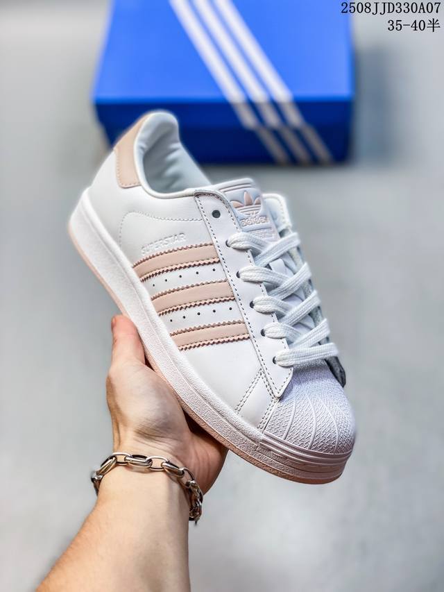 Neighborhood X Adidas Originals Superstar 联名贝壳头 时尚复古 耐磨轻便 低帮 板鞋，复古三叶草防滑透明橡胶板鞋经典运