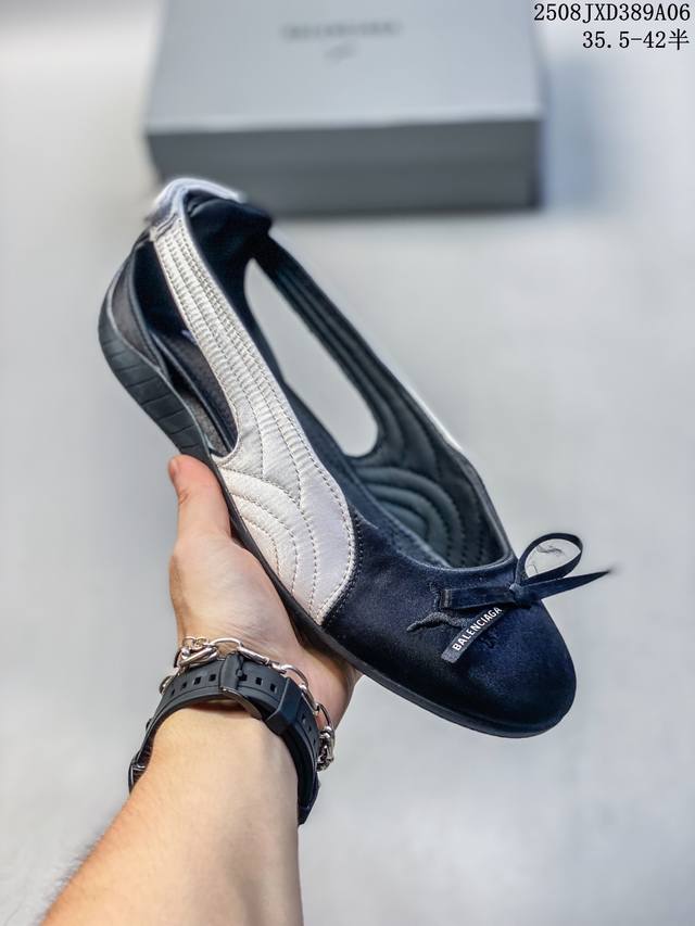 Puma 彪马 X Balenciaga巴黎世家 Speedcat 系列 薄底鞋 牛皮绒面革 圆头做旧磨损 低帮 生活休闲鞋 极速赛车系列 复古运动休闲跑鞋 充