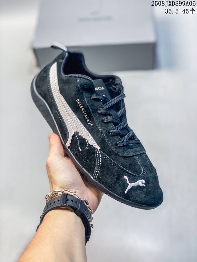 公司级巴黎联名The Open Product X Puma Speedcat 极速赛车系列彪马低帮生活休闲鞋 原装档案原数据纸版楦型 采用原厂固色翻毛皮鞋面材