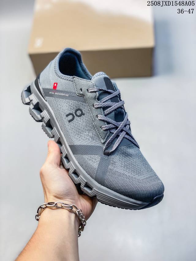 公司级On昂跑 Running Cloud X 4克劳德X系列低帮轻量舒适多功能休闲运动鞋 采用工程飞织网布组合再生聚酯纤维鞋面材质搭载独家隐藏速度中板 镂空C