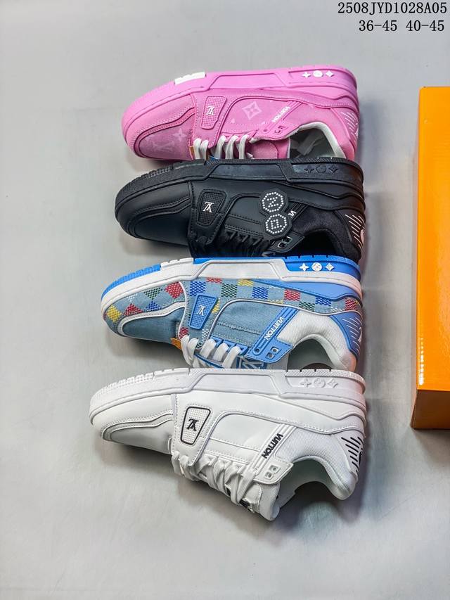 全新 Sneaker Lo 公司级路易威登板鞋 一代 格子 官方一比一版本 新款 Lv Tyler X Louis Vuitton Trainer 圆头系带 低