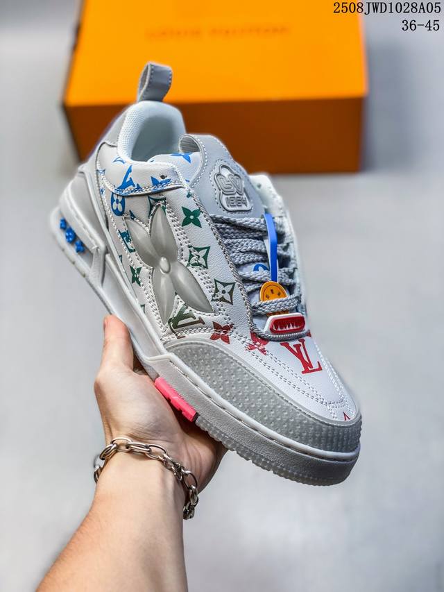 全新 Sneaker Lo 公司级路易威登板鞋 一代 格子 官方一比一版本 新款 Lv Tyler X Louis Vuitton Trainer 圆头系带 低