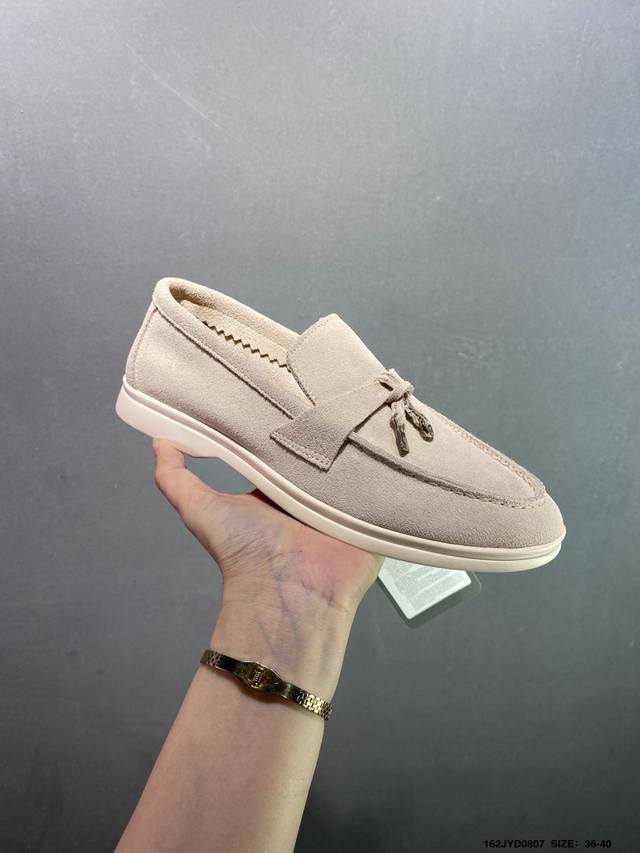 公司级Doucal's 绒面革 圆头套脚 乐福鞋 休闲单鞋 女款 暖驼色 Id：162Jyd0807
