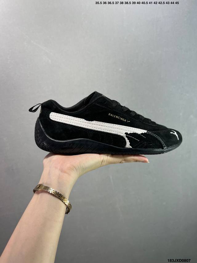 公司级巴黎联名The Open Product X Puma Speedcat 极速赛车系列彪马低帮生活休闲鞋 原装档案原数据纸版楦型 采用原厂固色翻毛皮鞋面材