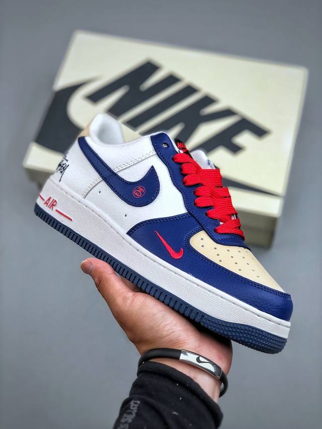 C版 Nike Air Force 1 ‘07 白蓝 空军一号低帮休闲板鞋 原楦头原纸板 纯正空军版型 定制鞋盒 全掌内置全掌气垫 原厂中底钢印 拉帮完美 货号