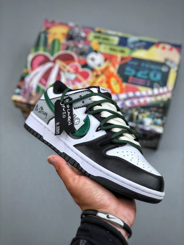 Nike Sb Dunk Low 白绿 绑带联名 周年高端定制 低帮休闲板鞋 Dd1391 100 #定制鞋盒 大厂纯原品质出货 超高清洁度 皮料切割干净无任何