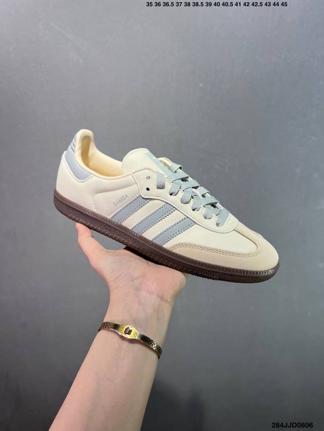 公司级阿迪达斯三叶草Adidas Originals Samba Og 桑巴舞系列绅士德训足球风百搭低帮休闲运动板鞋 货号:Jh7299 尺码:36 36.5