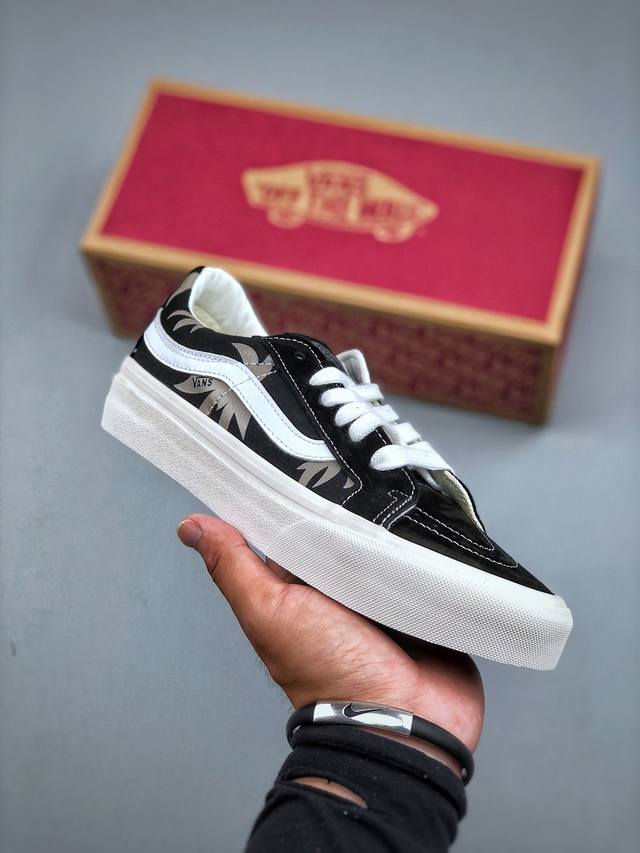 Vans 范斯 Sk8-Low 棕榈叶黑棕色枫叶 悠游 舒适百搭 低帮 帆布鞋 男女同款 白色休闲板鞋帆布鞋 Vn0A4Uuk2V4 工艺：硫化1:1 重量1: