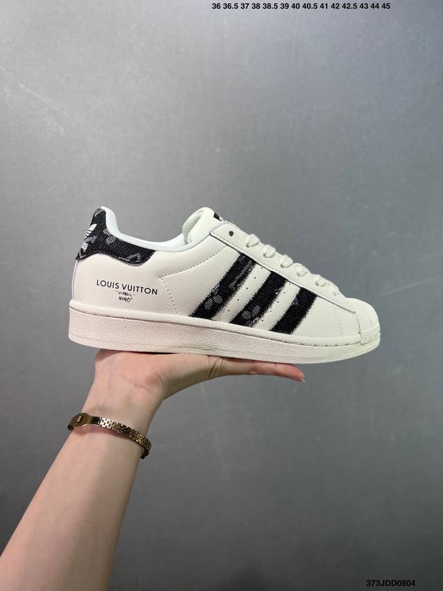 Adidas Originals Superstar 定制贝壳头休闲板鞋 独家控货 平台正单 全鞋百分百原材料 全鞋电脑针车 Logo针车间距针数原版一致 皮料