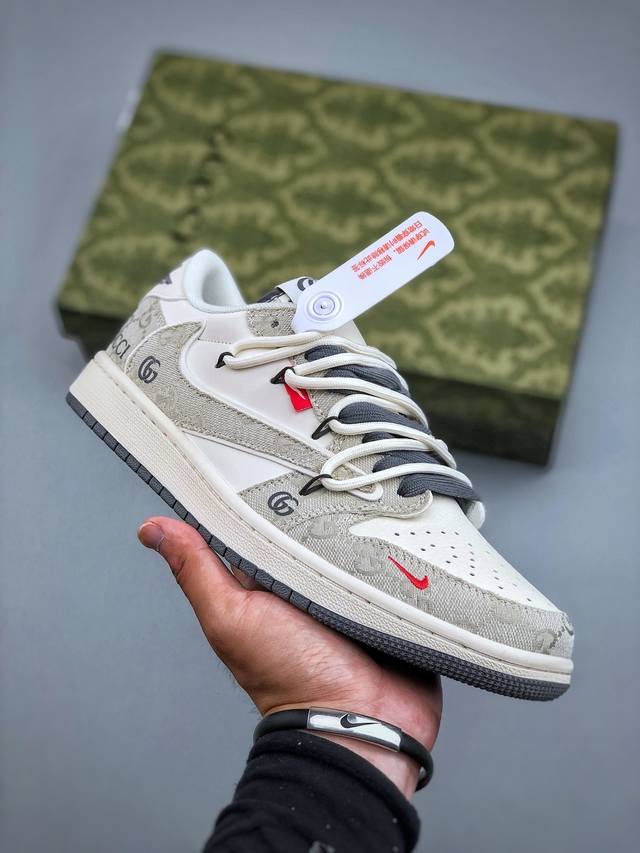 Travis Scott X Fragment Design X Air Jordan 1 Low Og Sp Aj1 乔1 古驰 米灰牛仔布 低帮文化休闲板鞋