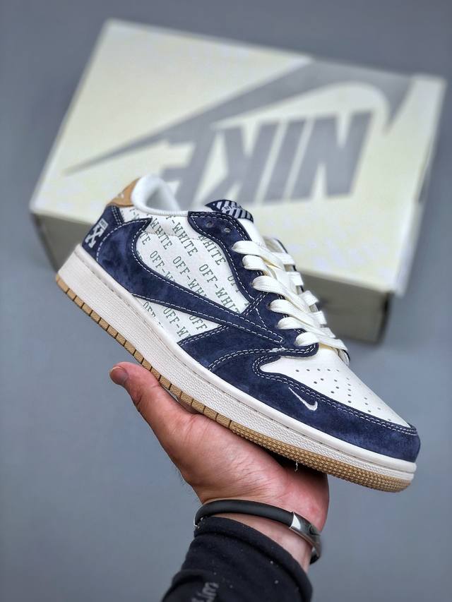 福利特价 C版 Travis Scott X Nike Air Jordan 1 Low X Off-White Air Jordan 1 Low 反转米蓝棕小