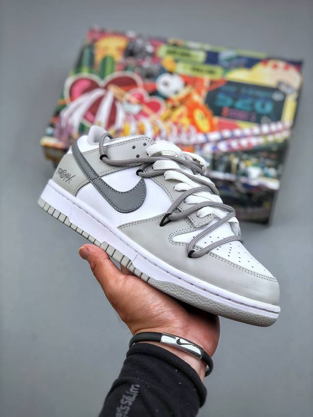 Nike Sb Dunk Low 白灰 绑带 低帮休闲板鞋 Dd1391-103 定制鞋盒 大厂纯原品质出货 超高清洁度 皮料切割干净无任何毛边 细节完美 尺码