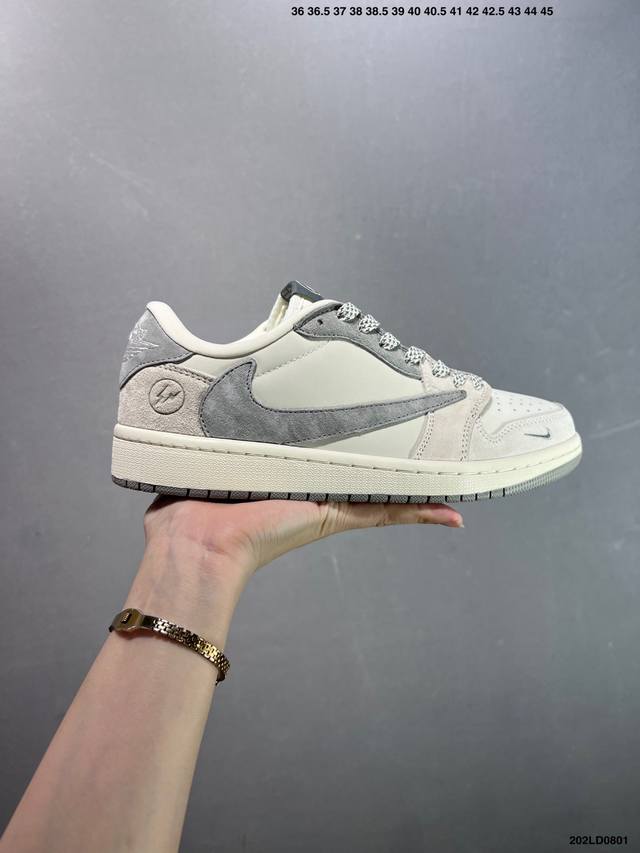 特价Aj1倒勾Travis Scott X Air Jordan 1 ” Reverse Mocha “ Aj1乔1 Ts 闪电 联名倒钩 低帮文化篮球鞋 完美