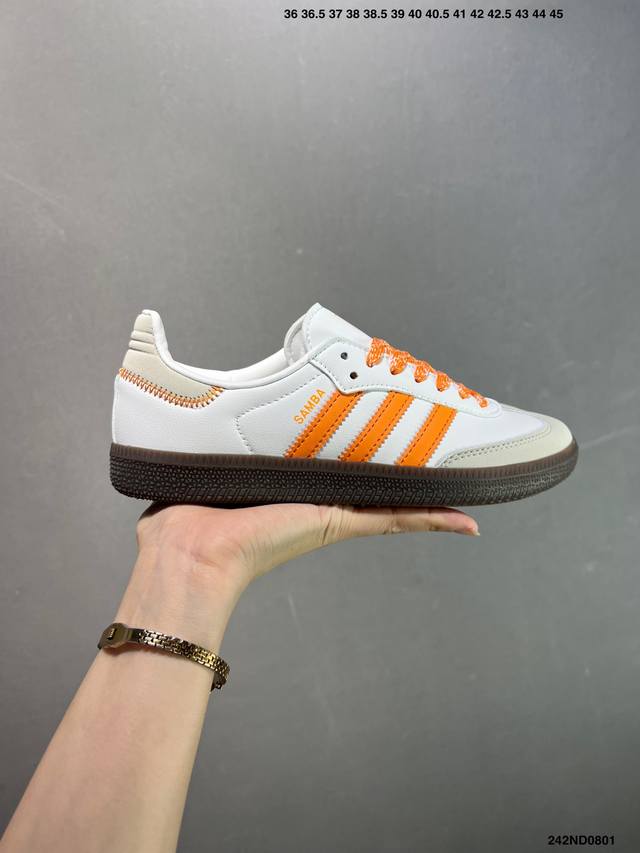 真标阿迪达斯三叶草Adidas Originals Samba Og 桑巴舞系列绅士德训足球风百搭低帮休闲运动板鞋 货号:Ie6521 尺码:36 36.5 3