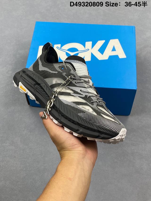 公司级Hoka One One Mafate Speed 4 Lite 舒适百搭防滑保暖 低帮 休闲跑步鞋 它的半透明鞋面设计 不仅让鞋身看起来更加轻便 而且提