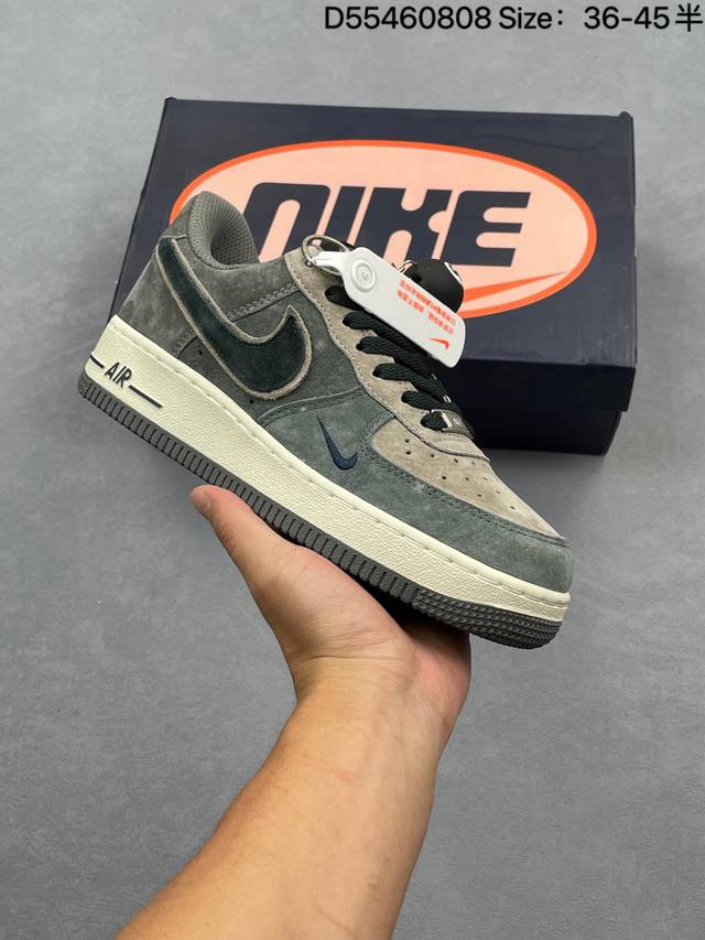Air Force 1 Low 黑8棕灰绿麂皮 原楦头原纸板 打造纯正空军版型 #专注外贸渠道 全掌内置蜂窝气垫 #原盒配件 原厂中底钢印、拉帮完美 官方同步上