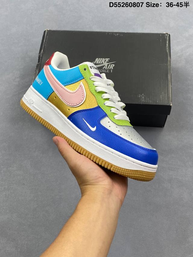 耐克 Nike Air Force 1 ’07 空军一号低帮百搭休闲运动板鞋。柔软、弹性十足的缓震性能和出色的中底设计，横跨复古与现代的外型结合，造就出风靡全球