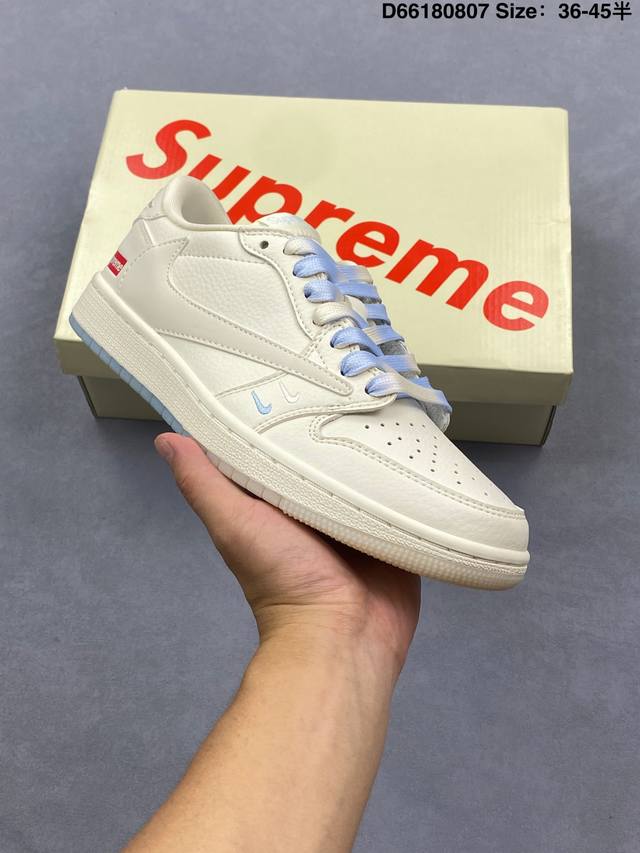 Aj1倒勾Travis Scott X Air Jordan 1 ” Reverse Mocha “ Aj1乔1 Ts 闪电 联名倒钩 低帮文化篮球鞋 完美品质