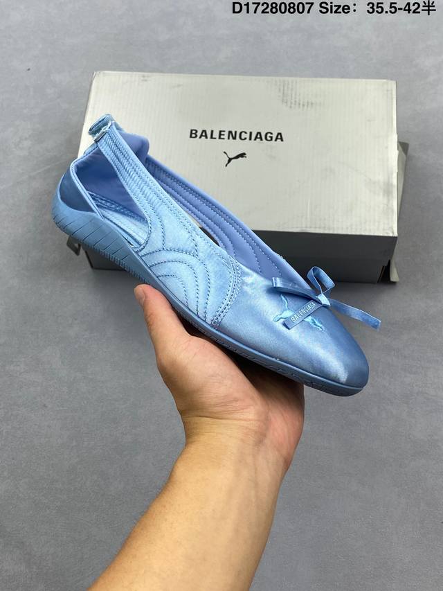 Puma彪马 Speedcat Ballet 薄底鞋 芭蕾鞋 玛丽珍 舒适百搭 平跟 液态银 低帮 生活休闲鞋 女款 银白色 货号：406673 尺码：看图所示