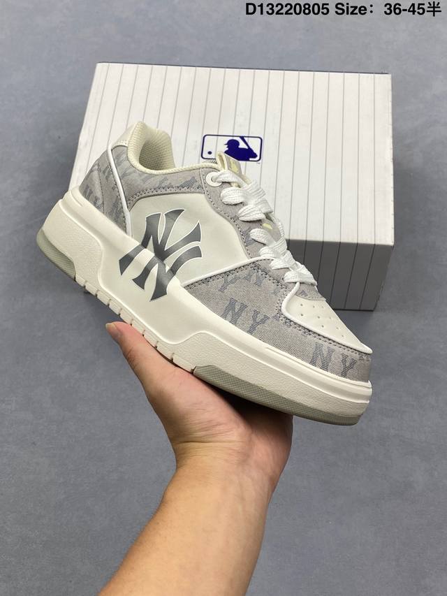 公司级Mlb Chunky Liner Mid人气单品学长鞋系列轻量增高厚底百搭中帮休闲运动板鞋 货号:3Asxlm13N 尺码:36 36.5 37.5 38