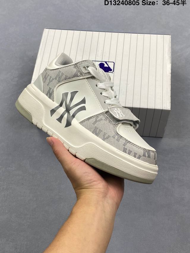 公司级Mlb Chunky Liner Mid人气单品学长鞋系列轻量增高厚底百搭中帮休闲运动板鞋 货号:3Asxlm13N 尺码:35.5 36 36.5 37