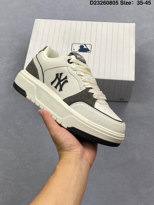 Mlb Chunky Liner Mid Classic Monogram 厚底休闲鞋 Ny印花限定 牛皮材质运动鞋 尺码：35～45半 编号：D2326080