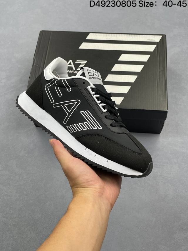 Emporio Armani阿玛尼 Ea7 皮革 圆头系带 低帮 生活休闲鞋 男款 货号：X8X027 编码：D49230805 Size:40～45