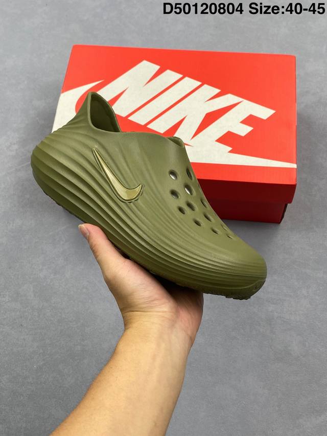 公司级Nike Reactx Rejuven8 耐克 简约舒适 洞洞鞋 由兼具轻便性和耐用性的Eva泡沫打造 拖鞋的外观十分吸引人 融合了舒适与时尚的元素 延续