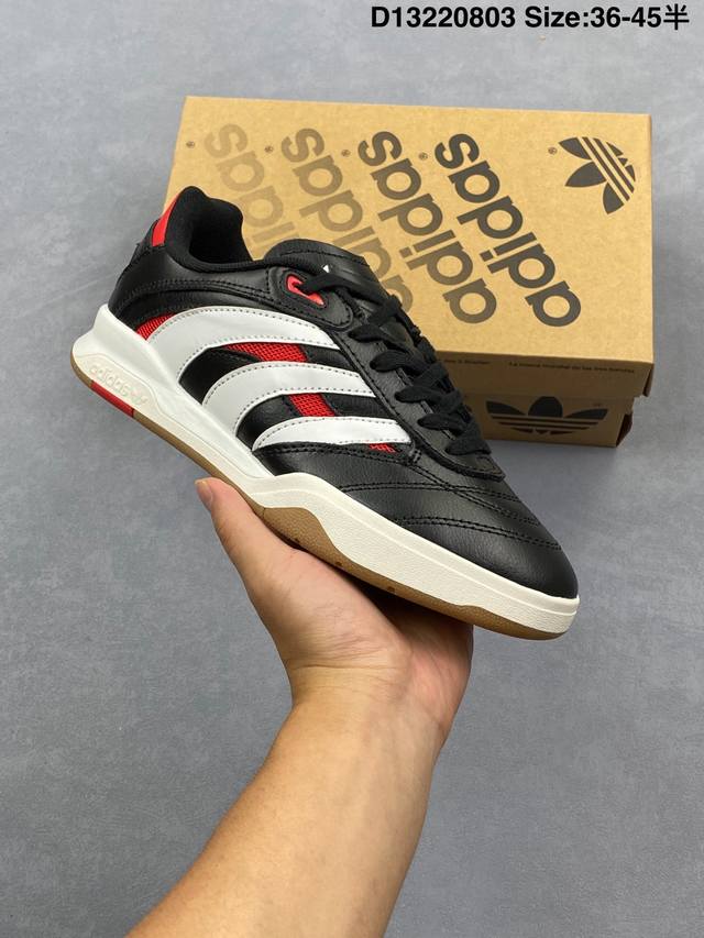 真标Adidas Originals Predator Mundial 皮革 阿迪达斯 经典融合 大胆创新 防滑耐磨 低帮 生活休闲鞋 货号:Ie5676 尺码