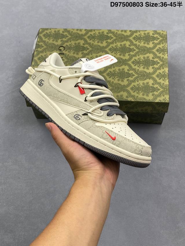 Aj1倒勾Travis Scott X Air Jordan 1 ” Reverse Mocha “ Aj1乔1 Ts 闪电 联名倒钩 低帮文化篮球鞋 货号:H
