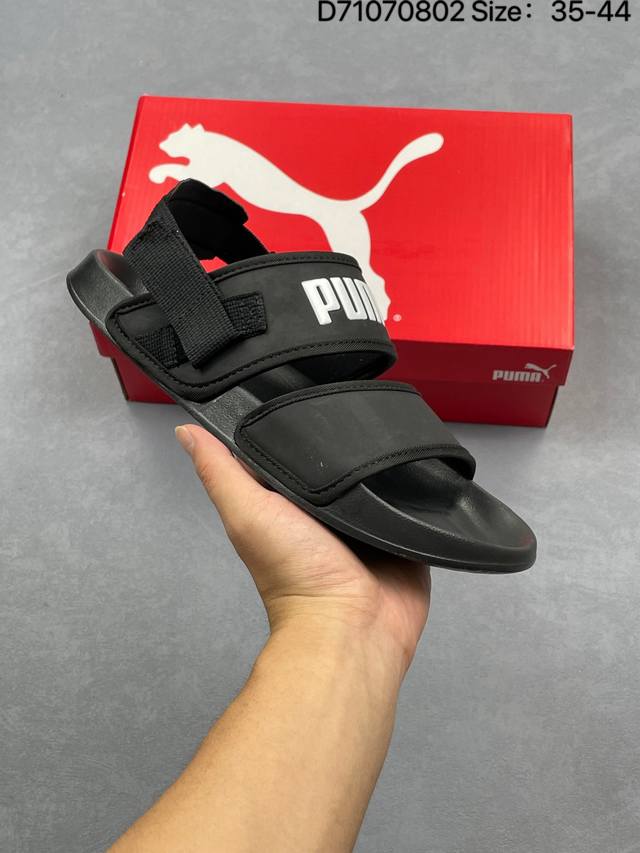 彪马Puma 采用尼发泡轻量缓震Eva中底及耐磨防滑橡胶外底，夏日新品Puma 彪马 百搭潮流休闲凉鞋 货号:370733 如图 D71070802