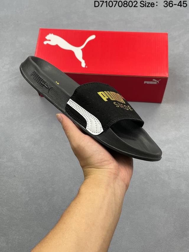 彪马 Puma Royalcat Comfort 皇家猫舒适海绵系列潮流百搭沙滩休闲运动一字魔术贴拖鞋 货号：389154 尺码：36～45 编号：D71070
