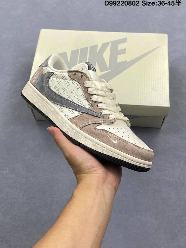 史诗级独家福利特价 Nike Air Jordan 1 Low X Louis Vuitton Lv联名-白黑牛仔勾 纯原版本全鞋采用原装头层皮，用料扎实 精雕